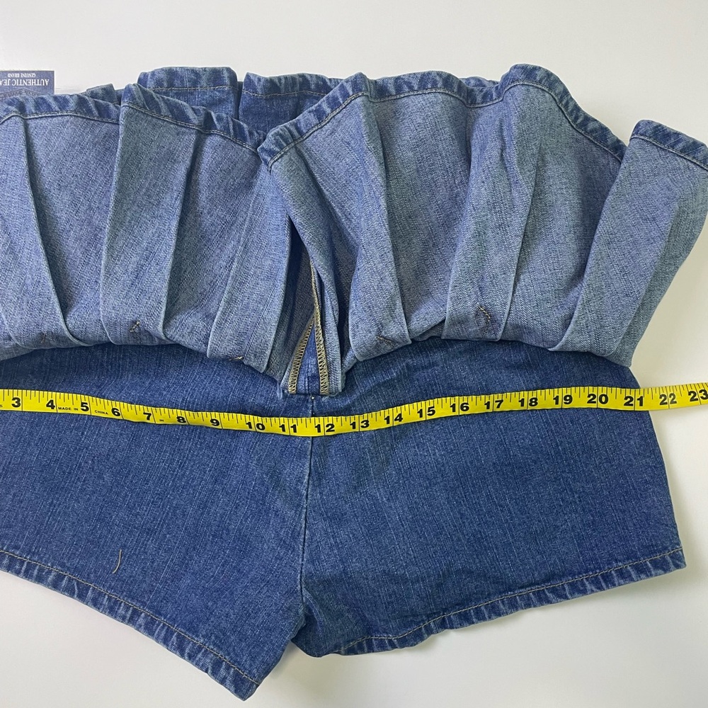 BONGO Denim Pleated Mini Skort - Blue - Picture 12 of 15